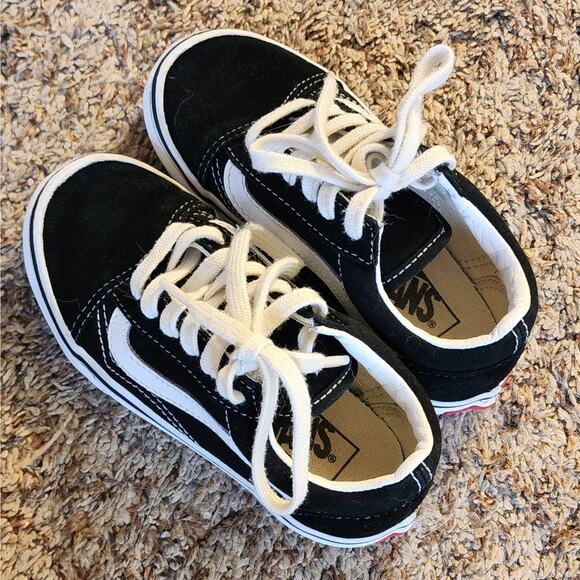 VANS Classic Old Skool B&W Suede Little Kid Size 11  Used Good Condition - Picture 3 of 10